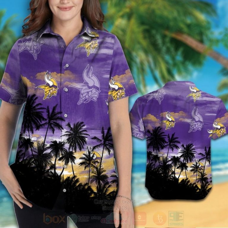Nfl Minnesota Vikings Coconut Tree Purple Hawaiian Shirt, Short - Hot Sale 2025