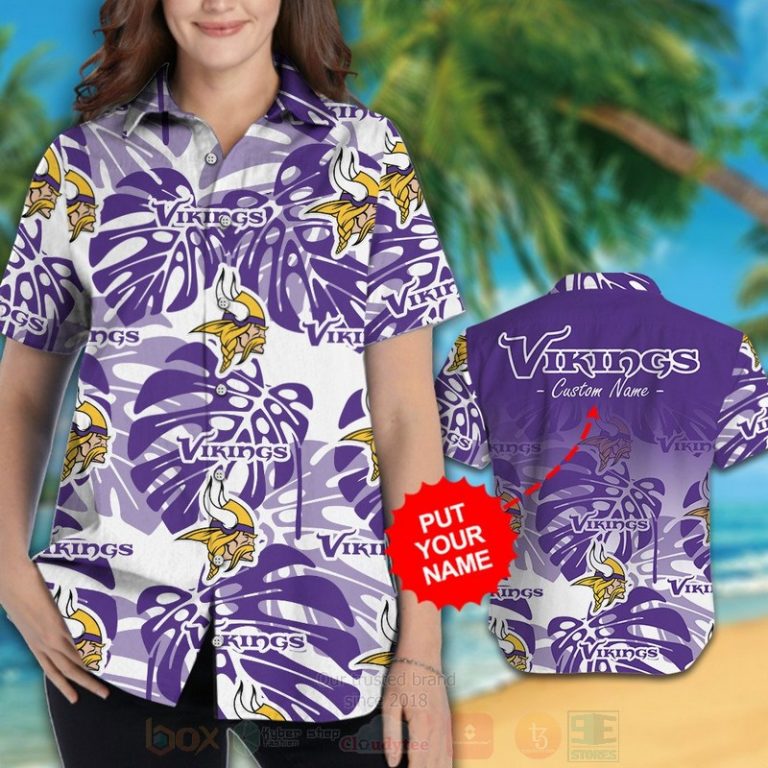 Nfl Minnesota Vikings Custom Name Hawaiian Shirt, Short - Hot Sale 2025