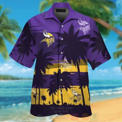 Nfl Minnesota Vikings Dark Purple-Yellow Hawaiian Shirt, Short - Hot Sale 2025