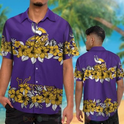 Nfl Minnesota Vikings Dark Purple-Yellow Hiibscus Hawaiian Shirt, Short - Hot Sale 2025