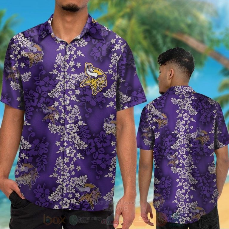 Nfl Minnesota Vikings Full Purple Hiibscus Hawaiian Shirt, Short - Hot Sale 2025