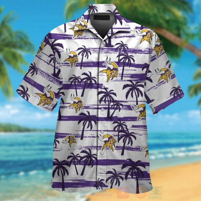 Nfl Minnesota Vikings Purple-White Hawaiian Shirt, Short - Hot Sale 2025