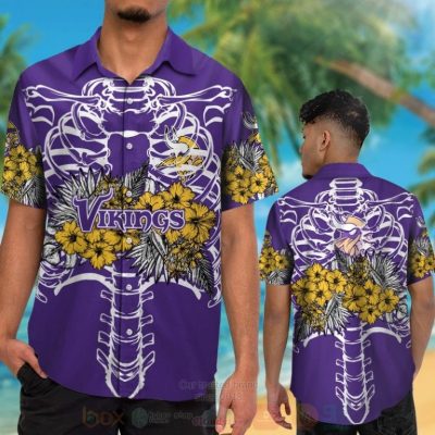 Nfl Minnesota Vikings Skeleton Hawaiian Shirt, Short - Hot Sale 2025