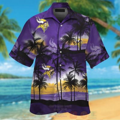 Nfl Minnesota Vikings Sky And Coconut Tree Purple Hawaiian Shirt, Short - Hot Sale 2025
