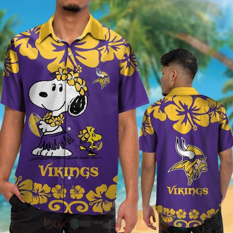 Nfl Minnesota Vikings Snoopy And Woodstock Hawaiian Shirt, Short - Hot Sale 2025