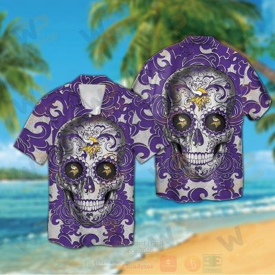 Nfl Minnesota Vikings Sugar Skull Hawaiian Shirt, Short - Hot Sale 2025