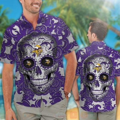 Nfl Minnesota Vikings Sugar Skull Hawaiian Shirt, Short - Hot Sale 2025