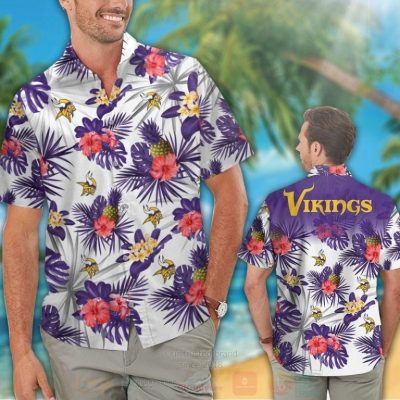 Nfl Minnesota Vikings White Hiibscus Hawaiian Shirt, Short - Hot Sale 2025