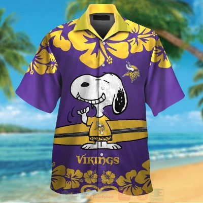 Nfl Minnesota Vikings And Snoopy Hawaiian Shirt, Short - Hot Sale 2025