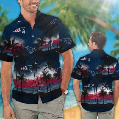 Nfl New England Patriots Black-Navy Sky Hawaiian Shirt, Short - Hot Sale 2025