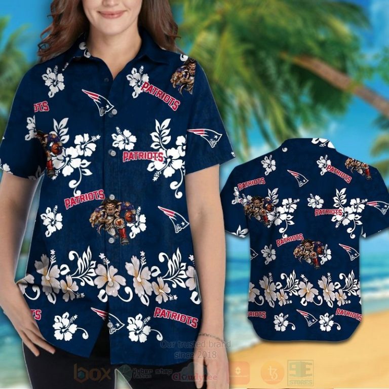 Nfl New England Patriots Dark Navy Hiibscus Hawaiian Shirt, Short - Hot Sale 2025