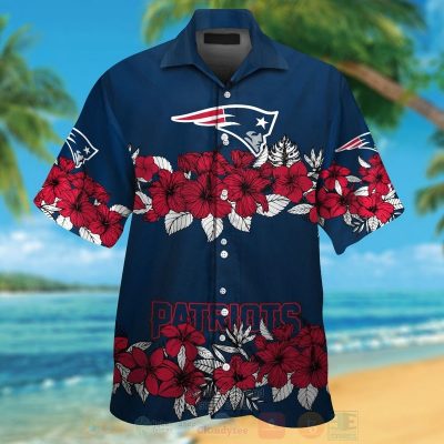 Nfl New England Patriots Dark Red Hiibscu Navy Hawaiian Shirt, Short - Hot Sale 2025