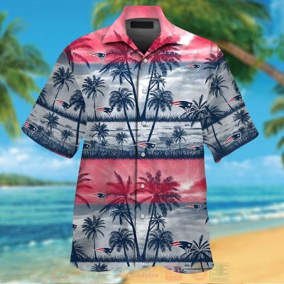 Nfl New England Patriots Light Red-Navy Coconut Tree Hawaiian Shirt, Short - Hot Sale 2025