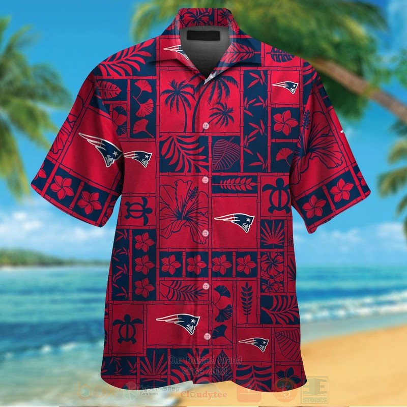 Nfl New England Patriots Red-Navy Marine Ecology Hawaiian Shirt, Short - Hot Sale 2025