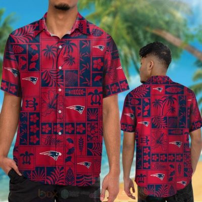 Nfl New England Patriots Red-Navy Marine Ecology Hawaiian Shirt, Short - Hot Sale 2025