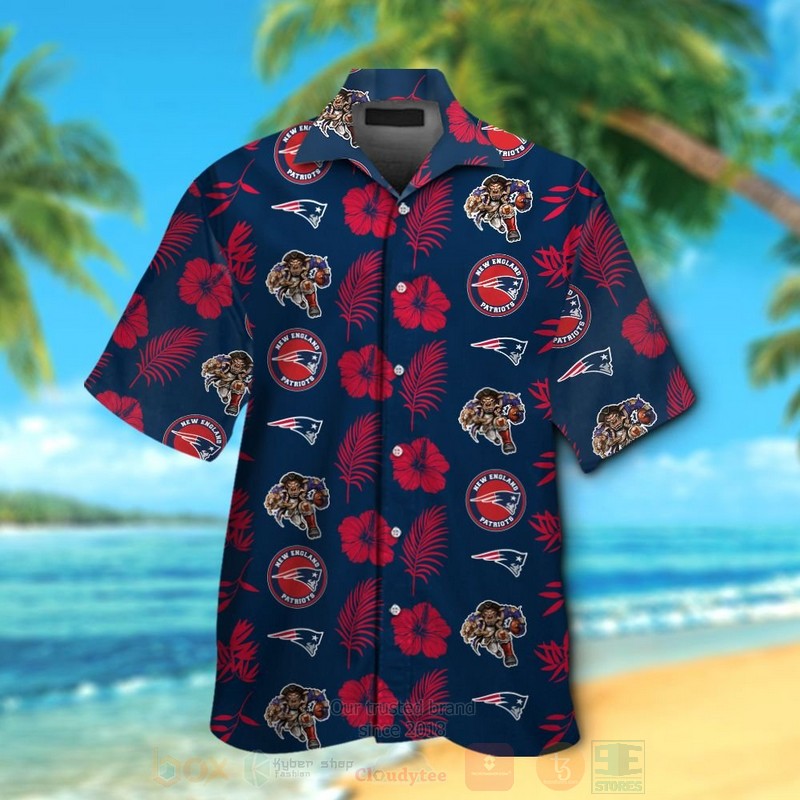 Nfl New England Patriots Red Hiibscu Navy Hawaiian Shirt, Short - Hot Sale 2025