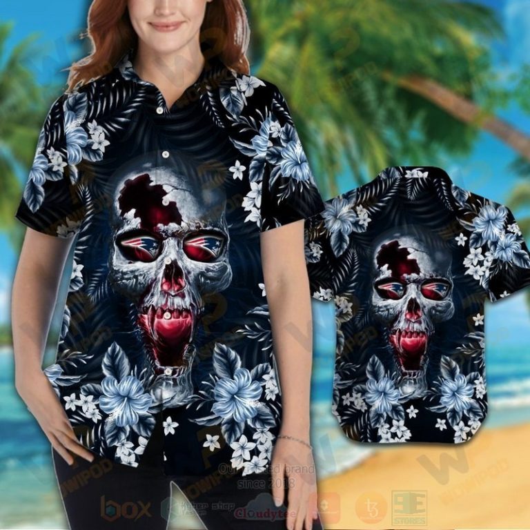 Nfl New England Patriots Skull Hawaiian Shirt, Short - Hot Sale 2025