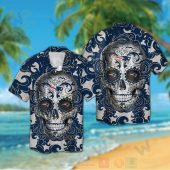 Nfl New England Patriots Sugar Skull Hawaiian Shirt Short.jpg - demo10