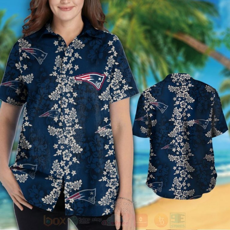 Nfl New England Patriots White Hiibscu Navy Hawaiian Shirt, Short - Hot Sale 2025