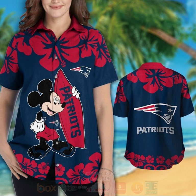 Nfl New England Patriots And Mickey Mouse Hawaiian Shirt, Short - Hot Sale 2025