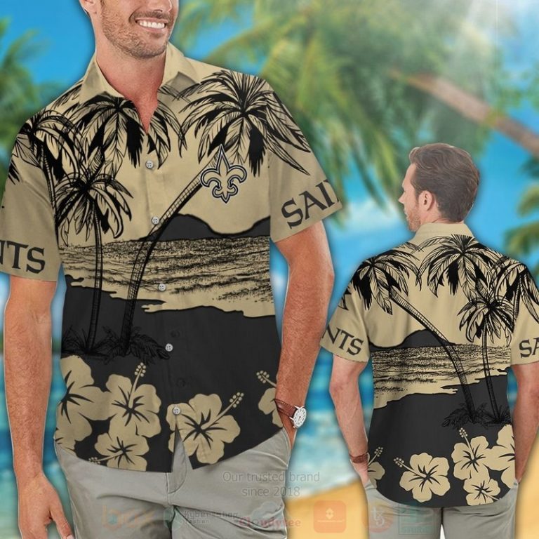 Nfl New Orleans Saints Coconu Tree And Hiibscu Hawaiian Shirt, Short - Hot Sale 2025