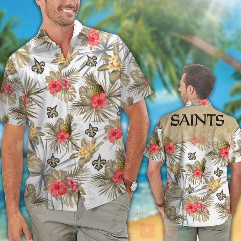 Nfl New Orleans Saints Red Hiibscu Hawaiian Shirt, Short - Hot Sale 2025