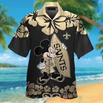 Nfl New Orleans Saints And Mickey Mouse Hawaiian Shirt, Short - Hot Sale 2025