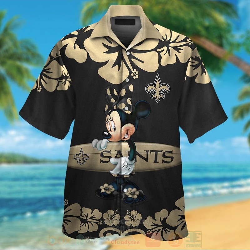 Nfl New Orleans Saints And Minnie Mouse Hawaiian Shirt, Short - Hot Sale 2025