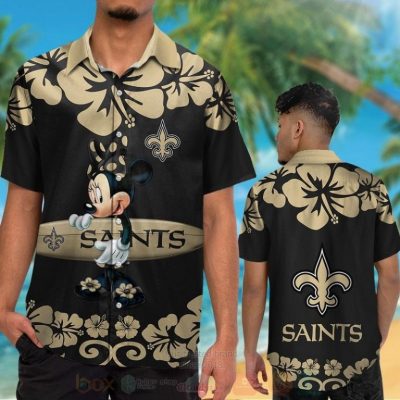 Nfl New Orleans Saints And Minnie Mouse Hawaiian Shirt, Short - Hot Sale 2025