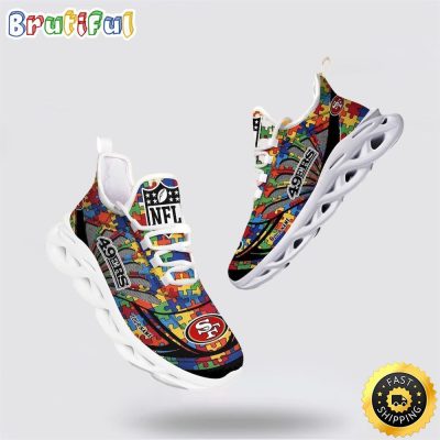 NFL San Francisco 49ers Autism Awareness Max Soul Shoes Perfect Gift For Football Fans