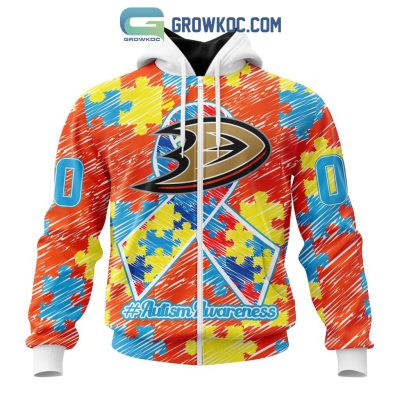 NHL Anaheim Ducks Puzzle Autism Awareness Personalized Hoodie T Shirt