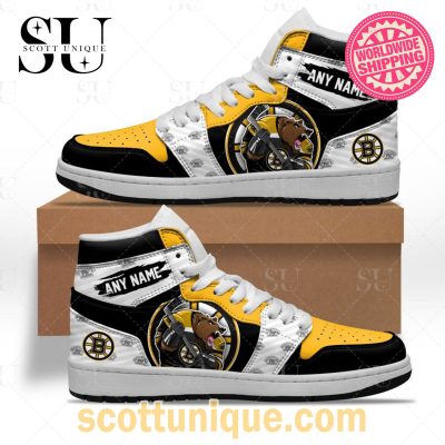 NHL Boston Bruins Special Team Mascot Air Jordan 1 High Top Sneakers -Soulcals.com