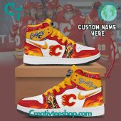 NHL Calgary Flames Air Jordan 1 Sneaker - soulcals.com