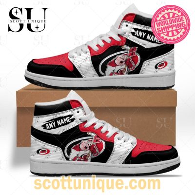 NHL Carolina Hurricanes Special Team Mascot Air Jordan 1 High Top Sneakers -Soulcals.com