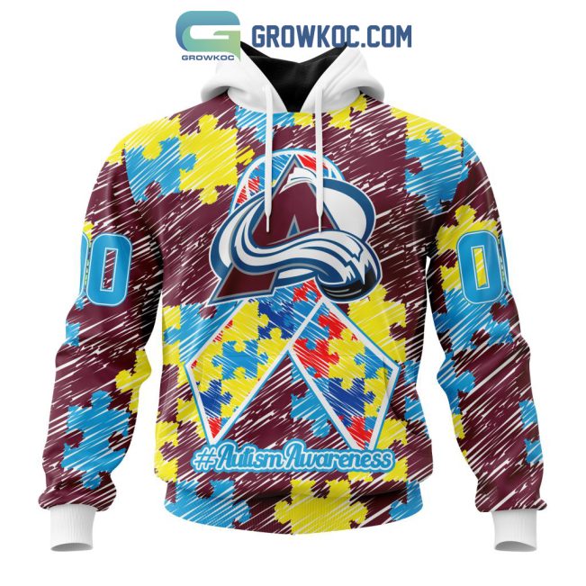 NHL Colorado Avalanche Puzzle Autism Awareness Personalized Hoodie T Shirt