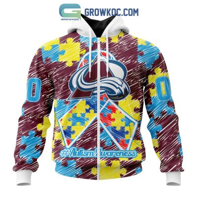 NHL Colorado Avalanche Puzzle Autism Awareness Personalized Hoodie T Shirt