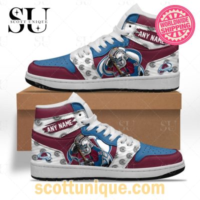 NHL Colorado Avalanche Team Mascot Air Jordan 1 High Top Sneakers -Soulcals.com