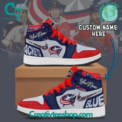 NHL Columbus Blue Jackets Air Jordan 1 Sneaker - soulcals.com
