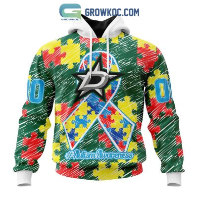 NHL Dallas Stars Puzzle Autism Awareness Personalized Hoodie T Shirt
