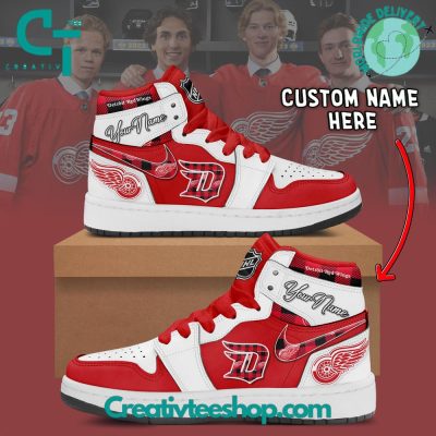 NHL Detroit Red Wings Air Jordan 1 Sneaker - soulcals.com