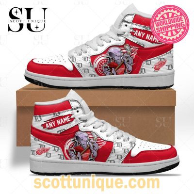 NHL Detroit Red Wings Special Team Mascot Air Jordan 1 High Top Sneakers -Soulcals.com