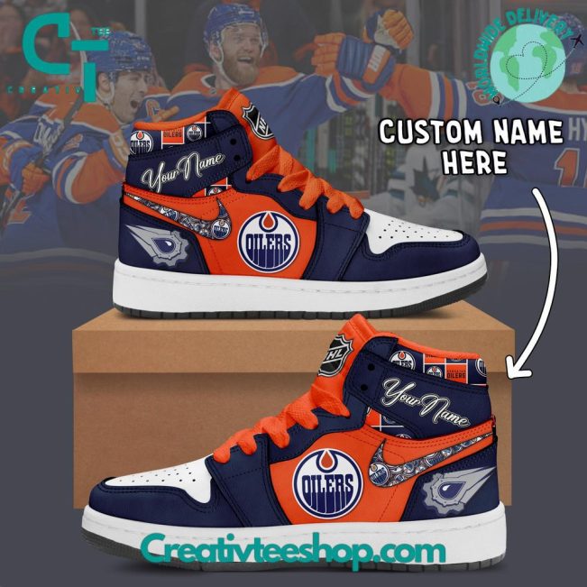 NHL Edmonton Oilers Air Jordan 1 Sneaker - soulcals.com