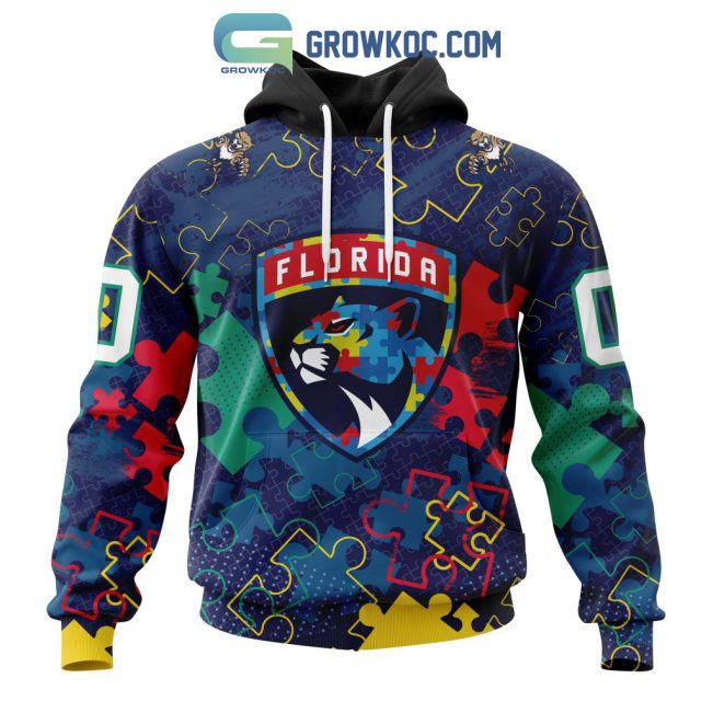 NHL Florida Panthers Puzzle Fearless Against Autism Awareness Hoodie T Shirt
