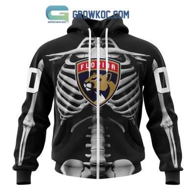 NHL Florida Panthers Special Skeleton Costume For Halloween Hoodie T Shirt