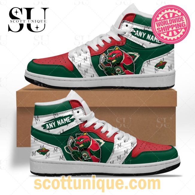 NHL Minnesota Wild Special Team Mascot Air Jordan 1 High Top Sneakers -Soulcals.com