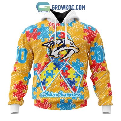 NHL Nashville Predators Puzzle Autism Awareness Personalized Hoodie T Shirt