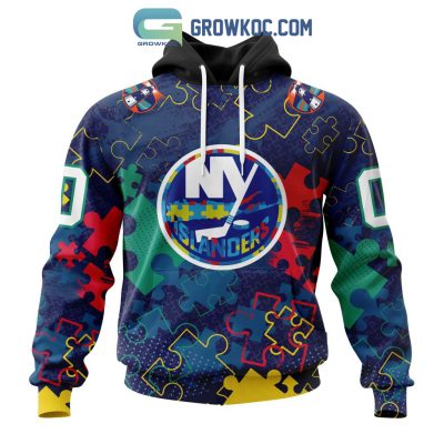 NHL New York Islanders Puzzle Fearless Against Autism Awareness Hoodie T Shirt