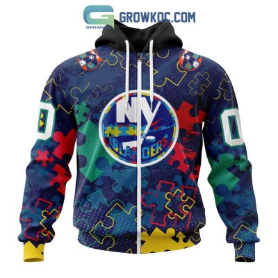 NHL New York Islanders Puzzle Fearless Against Autism Awareness Hoodie T Shirt