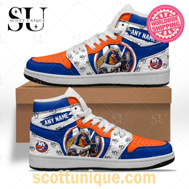 NHL New York Islanders Special Team Mascot Air Jordan 1 High Top Sneakers -Soulcals.com