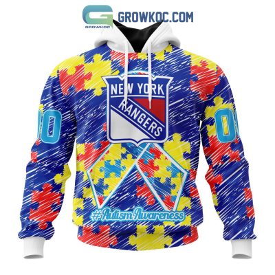NHL New York Rangers Puzzle Autism Awareness Personalized Hoodie T Shirt